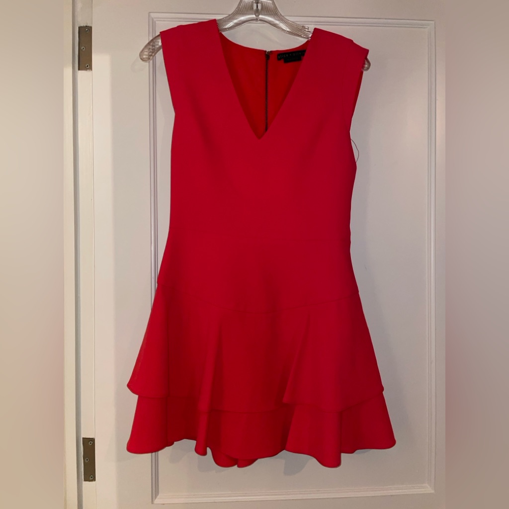 Alice + Olivia Vibrant Red/Coral Mini Dress